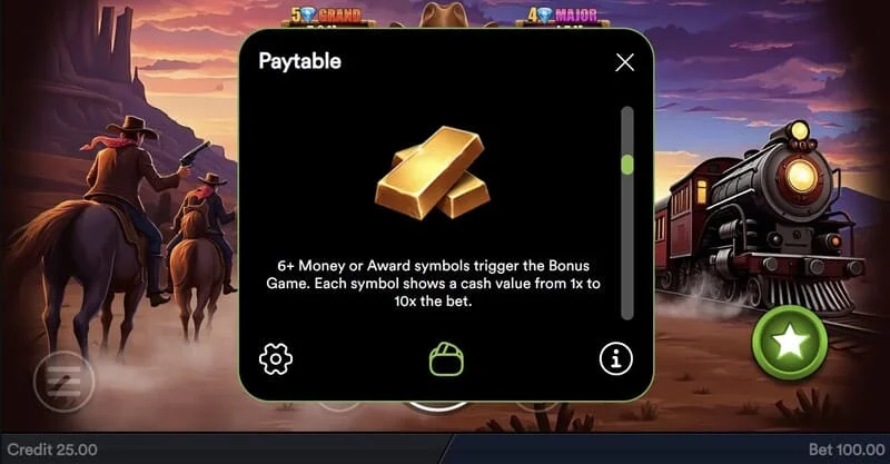 Gold Train Heist - vòng Free Spins với lưới guồng quay nhân đôi